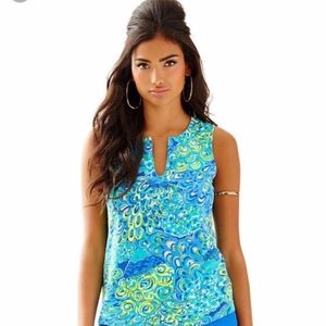 Lilly Pulitzer Blue Lagoon Marlow Top
